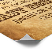 Poster Dernier Rodeo Cowboy Grunge Brown Bachelor Party (Coin)