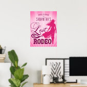 Poster Dernier Rodeo Rose Cowgirl Nash Bash Bach Bienvenu (Bureau à domicile)
