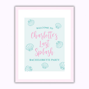 Poster Dernier Splash Seashell Beach Bachelorette Bienven