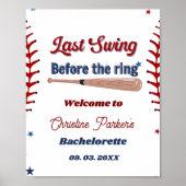 Poster Dernier Swing avant le ring Baseball Bachelorette (Devant)