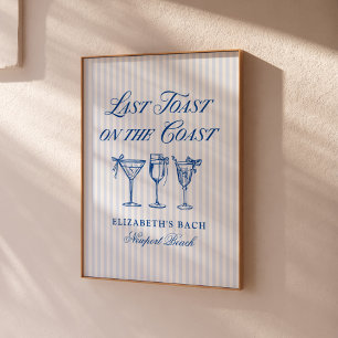 Poster Dernier Toast sur la Côte Élégants Nœuds Dessinés