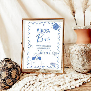 Poster Dernier Toast Sur La Côte Mimosa Barre Panneau Tab