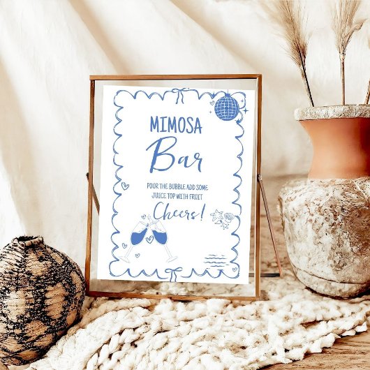 Poster Dernier Toast Sur La Côte Mimosa Barre Panneau Tab