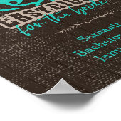 Poster Dernier tour de bride turquoise vif (Coin)