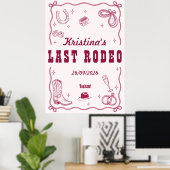 Poster Dernière Fête de Bachelorette Western Personnalisé (Bureau à domicile)
