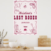 Poster Dernière Fête de Bachelorette Western Personnalisé (Cuisine)