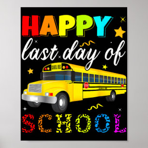 Poster Dernière Journée De Conducteur D'Autobus Scolaire