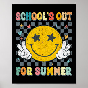 Poster Dernière Journée D'École Rétro Écoles Sorties Pour