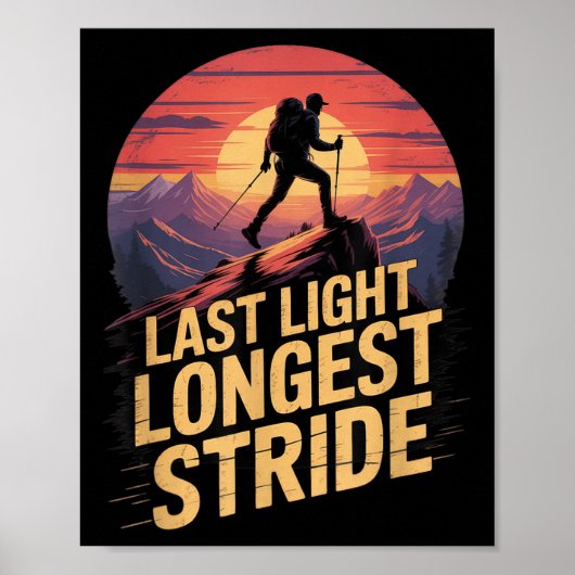 Poster Dernière lumière plus longue foulée coucher de sol (Devant)