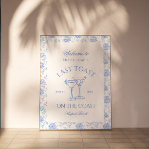 Poster Dernière Toast sur la Plage Côtière Bleue Enterrem