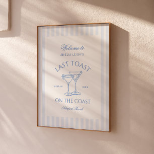 Poster Dernière Toast sur la Plage Côtière Bleue Enterrem