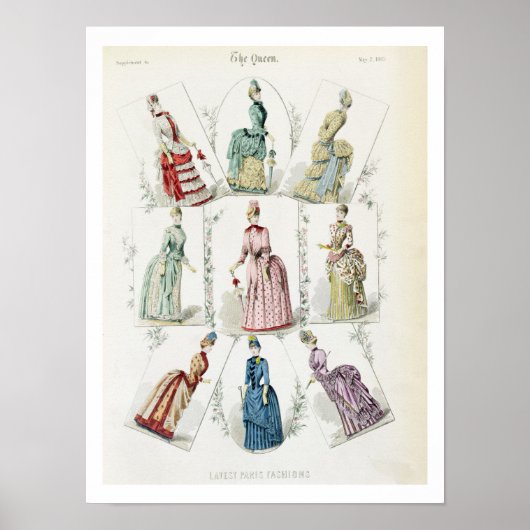 Poster Dernières mode de Paris, robes de neuf jours en fa (Devant)