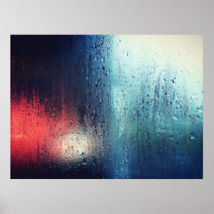 POSTER DÉROULEMENT DE LA PLUIE SUR LA FENÊTRE