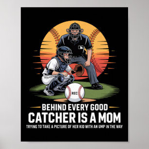 Poster Derrière chaque bon receveur se cache une maman qu
