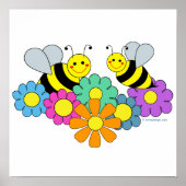 Poster des abeilles et des fleurs (Devant)