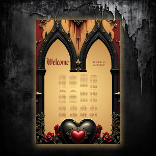 Poster Des accents dorés, des roses rouges et un coeur :