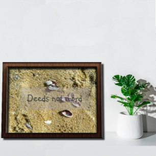 Poster Des actes pas des mots inspirant proverbe photo po