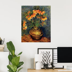 Poster Des amis dans un vase en cuivre par Vincent van Go