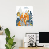 Poster Des amis forestiers dans la montagne (Bureau à domicile)