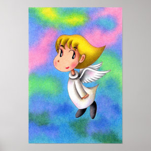 Poster Des anges volant dans le ciel.