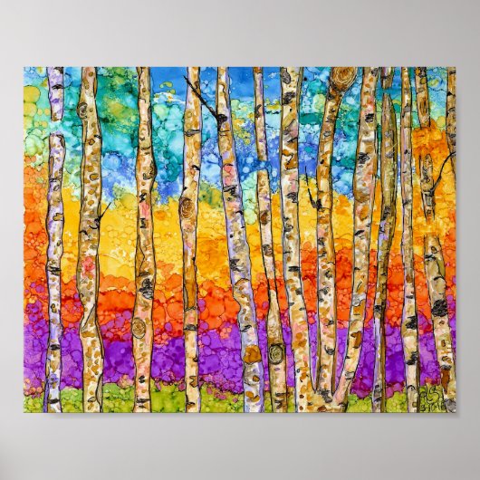 Poster des arbres d'Aspen - 10" x 8" (Devant)