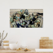 Poster Des aviateurs aident un soldat de l'armée de terre (Cuisine)