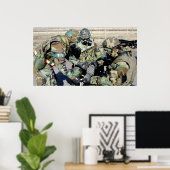 Poster Des aviateurs aident un soldat de l'armée de terre (Bureau à domicile)