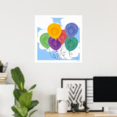 Poster des ballons dans le ciel (Bureau à domicile)