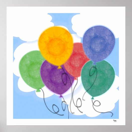 Poster des ballons dans le ciel (Devant)
