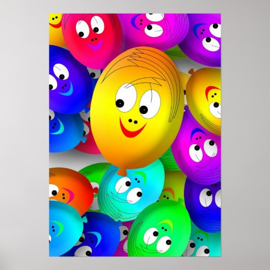 Poster des ballons de joyeux visages (Devant)