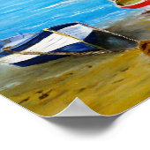 Poster des bateaux de pêche de la vieille rangée (Coin)