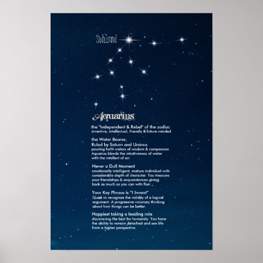 Poster des caractéristiques de l'Aquarius (Devant)