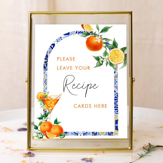 Poster des cartes de recettes pour mariées Spritz