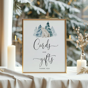 Poster des cartes d'ours polaires et des cadeaux