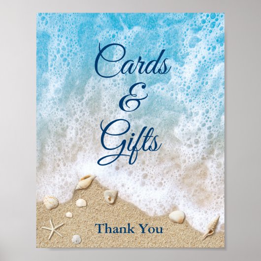 Poster des cartes et cadeaux Blue Beach Waves (Devant)