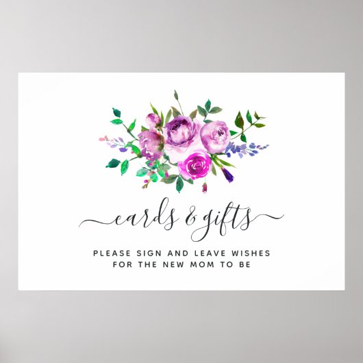 Poster des cartes et cadeaux floraux rose-chaud (Devant)