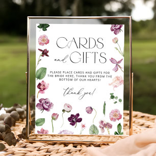 Poster des cartes et des cadeaux floraux