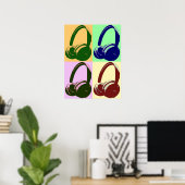 Poster des casques de quatre couleurs Pop Art (Bureau à domicile)