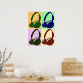 Poster des casques de quatre couleurs Pop Art (Cuisine)