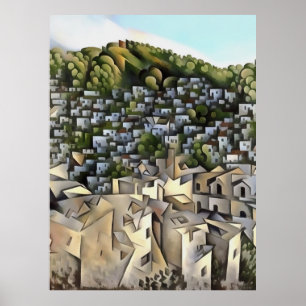 Poster Des centaines de maisons Kayakoy Fethiye Peinture