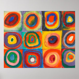 Poster des cercles concentrés Carré Kandinsky