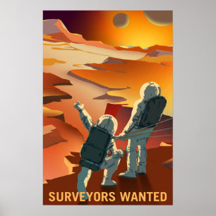 Poster Des chercheurs Recherchés pour explorer Mars et se