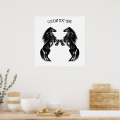 Poster des Chevaux sauvages noirs droits Votre tex (Cuisine)
