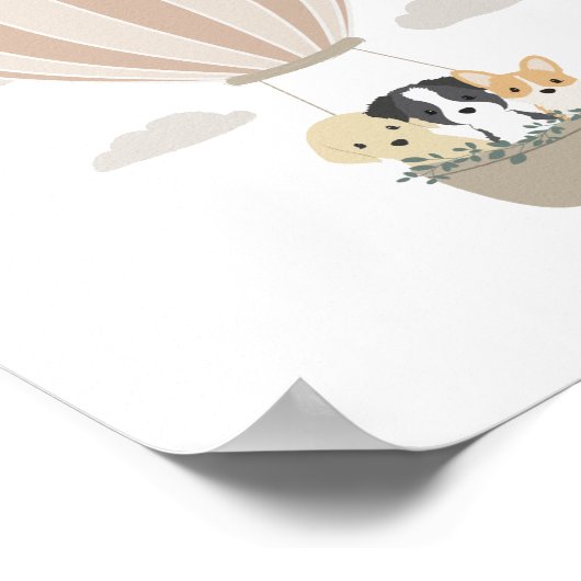 Poster des chiens de balloon à air chaud Boho Nurs (Coin)