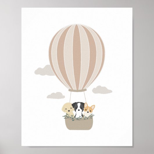 Poster des chiens de balloon à air chaud Boho Nurs (Devant)