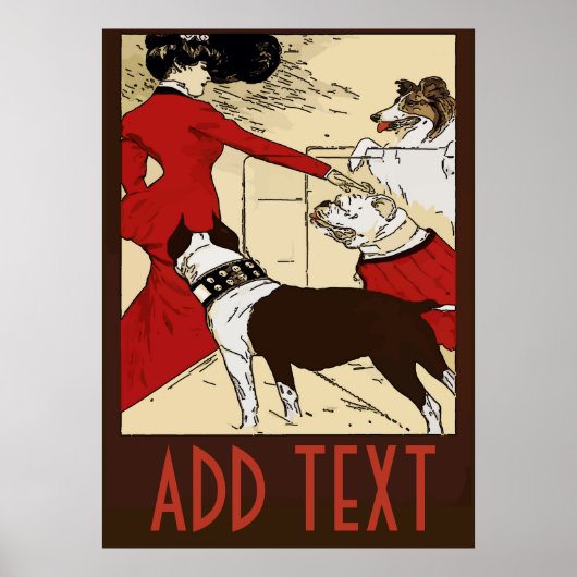 Poster des chiens vintages, ajouter du texte (Devant)