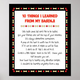 Poster Des Choses Drôle Que J'Ai Apprises De Mon Basenji