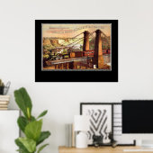 Poster des chutes du Niagara et du pont suspendu (Bureau à domicile)