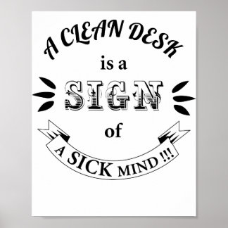 Poster des citations amusantes de Clean Desk