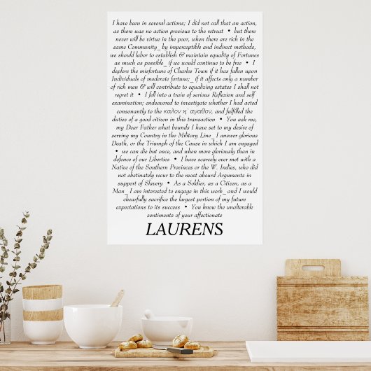 Poster des citations de John Laurens (Cuisine)